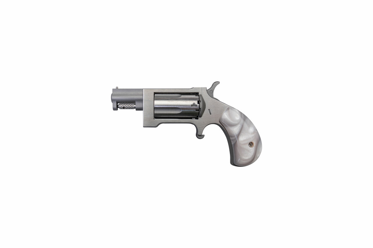 NAA SWING-OUT 22 WMR 1.5IN BARREL 5RD SS WHITE PEARL GRIP NAA-SW-GPW 3 NAA SWING-OUT 22 WMR 1.5IN BARREL 5RD SS WHITE PEARL GRIP NAA-SW-GPW