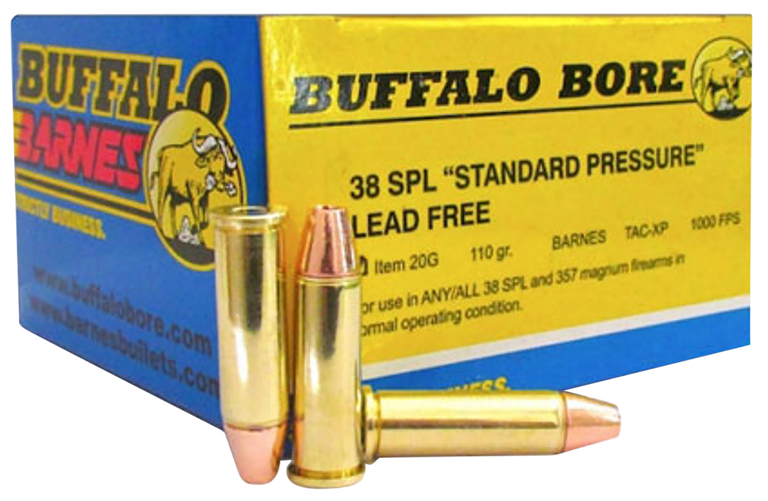 Buffalo Bore Ammunition 20G20 Standard Pressure Strictly Business 38Special 110gr Barnes TAC-XP Lead Free 20 Per Box/12 Case 3 Buffalo Bore Ammunition 20G20 Standard Pressure Strictly Business 38Special 110gr Barnes TAC-XP Lead Free 20 Per Box/12 Case