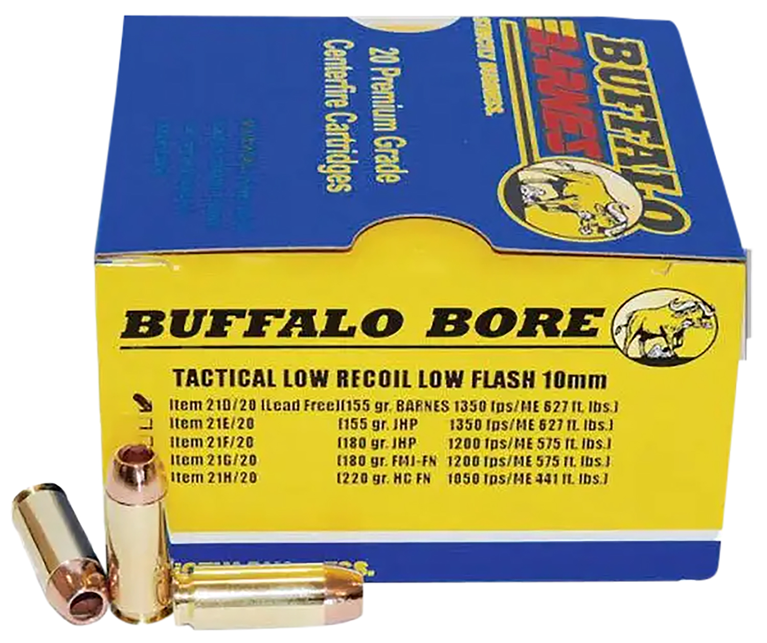 Buffalo Bore Ammunition 21D20 Buffalo-Barnes Strictly Business 10mmAuto 155gr Barnes TAC-XP Lead Free 20 Per Box/12 Case 3 Buffalo Bore Ammunition 21D20 Buffalo-Barnes Strictly Business 10mmAuto 155gr Barnes TAC-XP Lead Free 20 Per Box/12 Case