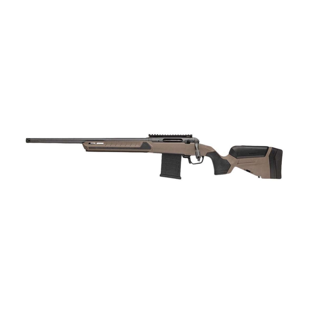 Savage 110 Core Tactical Left Hand Rifle .308 Win 10rd Magazine 24" Platinum Cerakoted Fluted Threaded Barrel Tan Stock 3 Savage 110 Core Tactical Left Hand Rifle .308 Win 10rd Magazine 24" Platinum Cerakoted Fluted Threaded Barrel Tan Stock