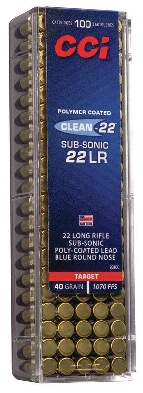 CCI Target SubSonic Blue Rimfire Ammunition .22 LR 40 gr LRN 1070 fps 100/ct 3 CCI Target SubSonic Blue Rimfire Ammunition .22 LR 40 gr LRN 1070 fps 100/ct