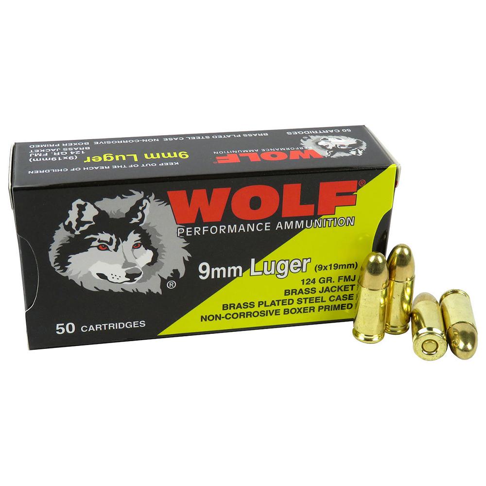 Wolf (Turkish) Performance Handgun Ammunition 9mm Luger 124gr FMJ 50/ct 3 Wolf (Turkish) Performance Handgun Ammunition 9mm Luger 124gr FMJ 50/ct