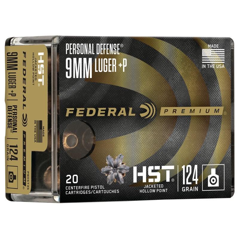 Federal Personal Defense HST Handgun Ammunition 9mm Luger( +P) 124 gr. JHP 1200 fps 20/ct 3 Federal Personal Defense HST Handgun Ammunition 9mm Luger( +P) 124 gr. JHP 1200 fps 20/ct
