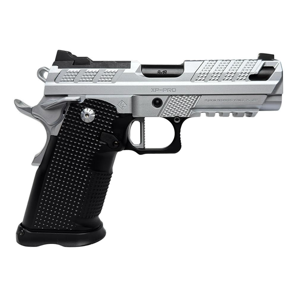 Fusion XP Pro V2 Handgun 9mm Luger 17rd Magazines (2) 4" Barrel Chrome Ambi Thumbledge 3 Fusion XP Pro V2 Handgun 9mm Luger 17rd Magazines (2) 4" Barrel Chrome Ambi Thumbledge
