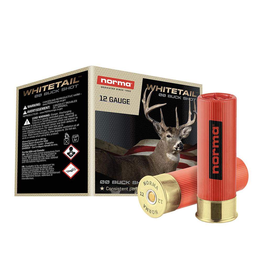 Norma WHITETAIL Shotshells 12ga 2-3/4" 9 Pellet 1345 fps #00 25/ct 3 Norma WHITETAIL Shotshells 12ga 2-3/4" 9 Pellet 1345 fps #00 25/ct