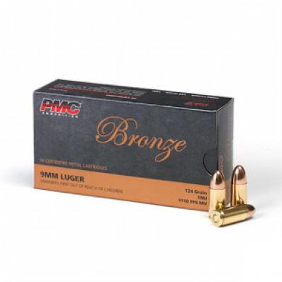 Cart 1 PMC Bronze Handgun Ammunition 9mm Luger 124 gr FMJ 1110 fps 1000/ct
