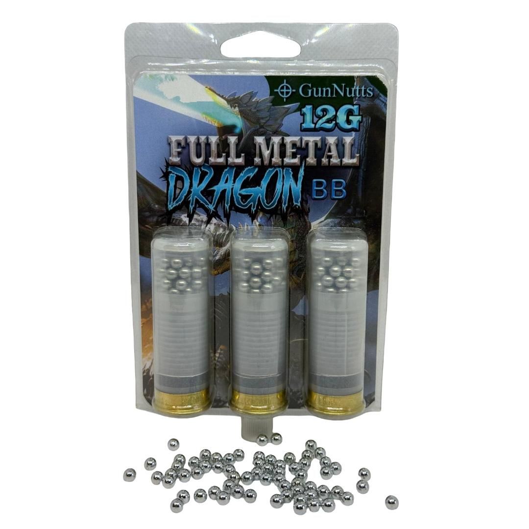 GunNutts Full Metal Dragon BB With Dragon's Breath Shotshell Ammunition 12ga 2-3/4" BB 3/ct 3 GunNutts Full Metal Dragon BB With Dragon's Breath Shotshell Ammunition 12ga 2-3/4" BB 3/ct