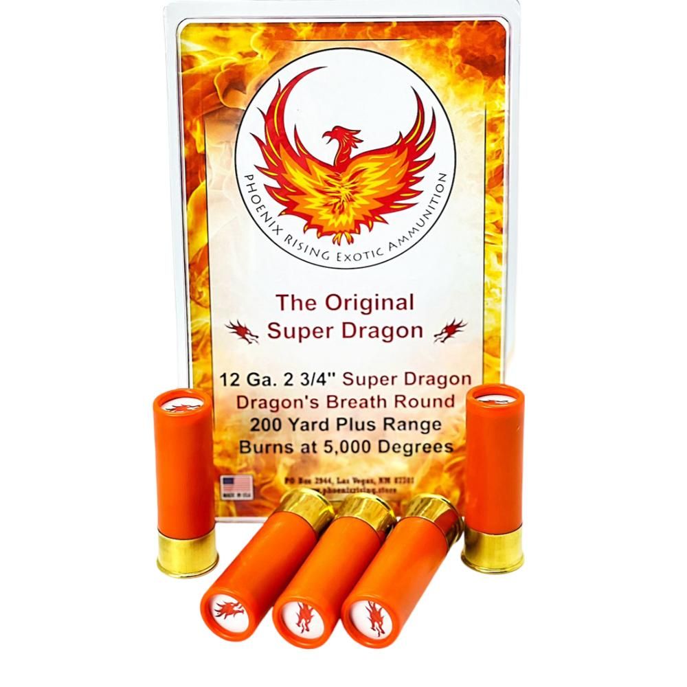 Phoenix Rising Super Dragon Dragon's Breath Shotshell 12 ga 2-3/4" 200yd 5/ct 3 Phoenix Rising Super Dragon Dragon's Breath Shotshell 12 ga 2-3/4" 200yd 5/ct