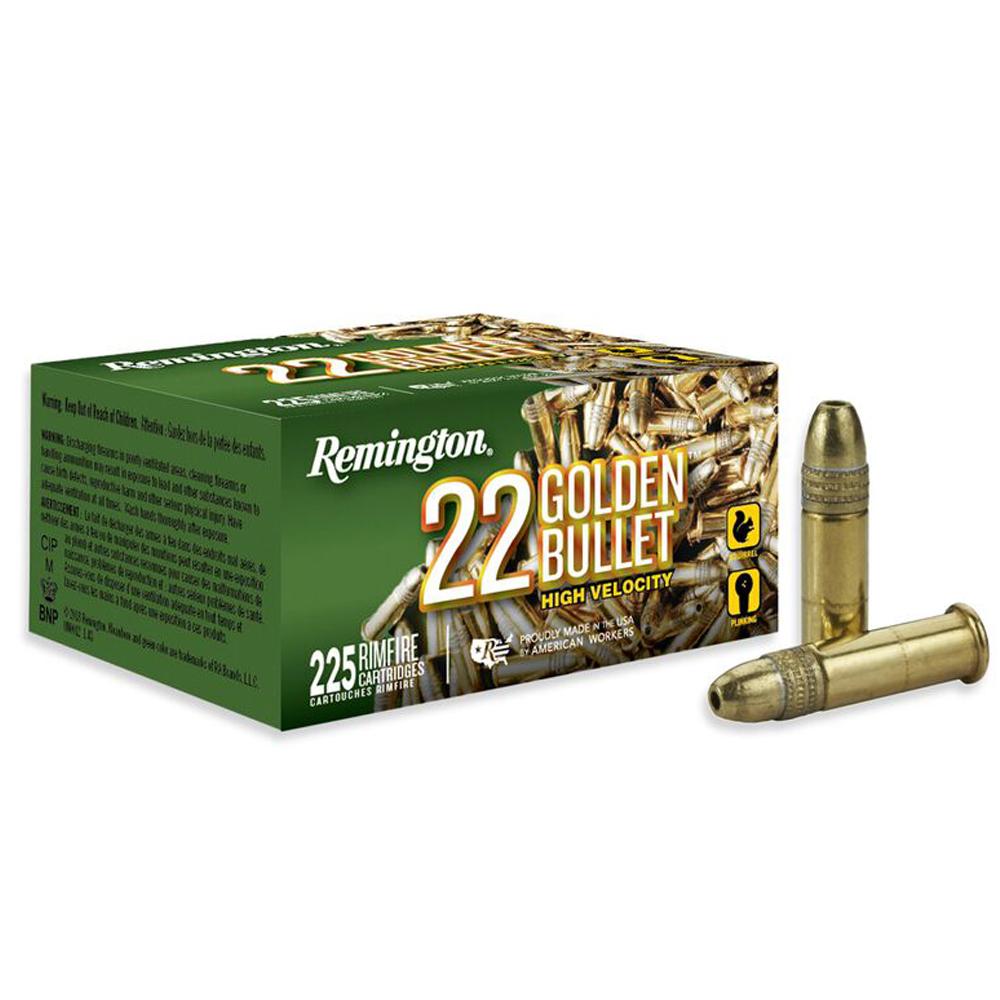 Remington Golden Bullet Rimfire Ammunition .22 LR 36 gr. HP 1280 fps 225/ct 3 Remington Golden Bullet Rimfire Ammunition .22 LR 36 gr. HP 1280 fps 225/ct