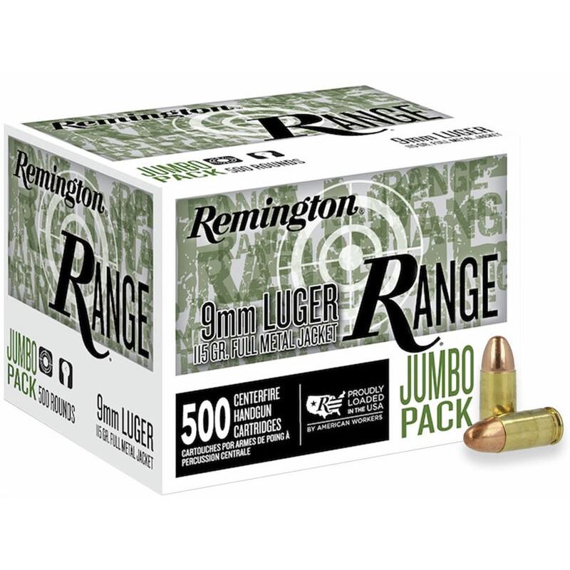 Remington Range Handgun Ammo 9mm Luger 115 gr FMJ 1145 fps 500/ct 3 Remington Range Handgun Ammo 9mm Luger 115 gr FMJ 1145 fps 500/ct