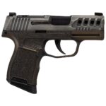 Sig Sauer P365 "Gold Bug" Handgun 9mm luger 10rd Magazines(2) 3.1" Black Barrel Tactical Cut Distressed Grey Slide/Brown Grip Octagon Stippling 2 https3A2F2Fmedia.chattanoogashooting.com2Fimages2Fproduct2FXI681228GB3652FGoldBugP365BB R