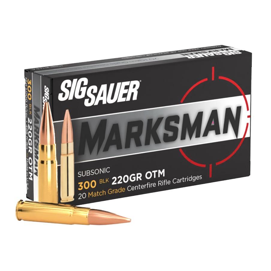 Sig Sauer Marksman Rifle Ammunition 300 AAC Blackout 220gr Match Subsonic 3 Sig Sauer Marksman Rifle Ammunition 300 AAC Blackout 220gr Match Subsonic