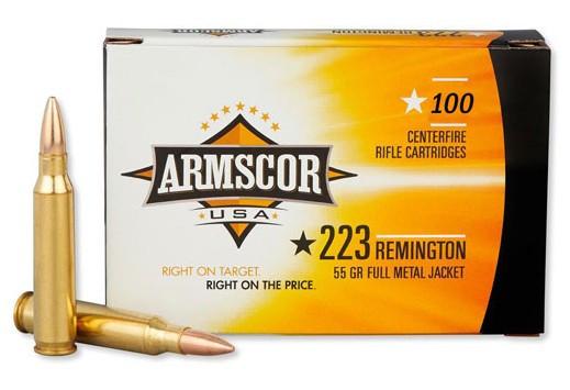 Armscor Rifle Ammunition .223 Rem 55gr FMJ 3050 fps 100/ct 3 Armscor Rifle Ammunition .223 Rem 55gr FMJ 3050 fps 100/ct