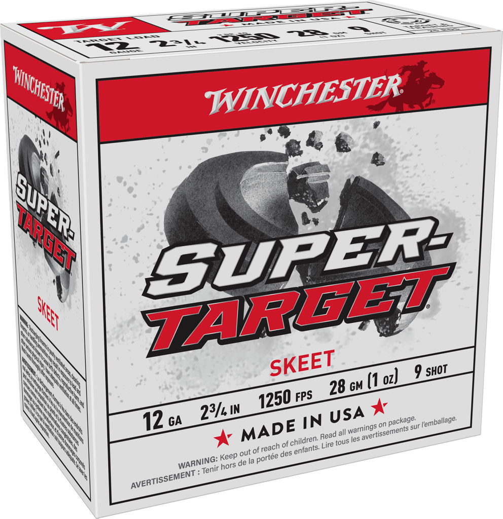 WINCHESTER SUPER TARGET 12GA 2-3/4" #9 1OZ 1250FPS 25RDS BX 250RD CASE 3 WINCHESTER SUPER TARGET 12GA 2-3/4" #9 1OZ 1250FPS 25RDS BX 250RD CASE