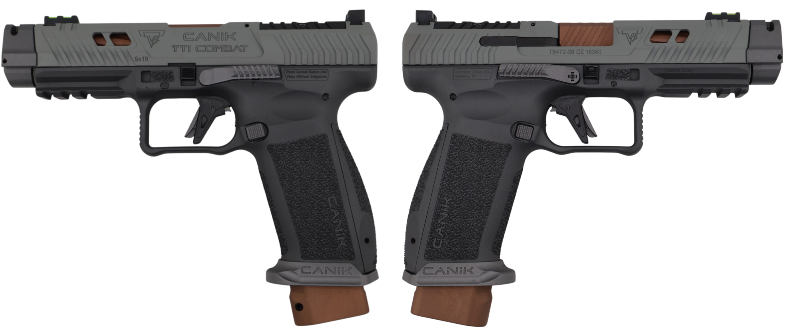 CENTURY CANIK TTI COMBAT SMOKE 9MM PISTOL 4.6" 2-18RD 3 CENTURY CANIK TTI COMBAT SMOKE 9MM PISTOL 4.6" 2-18RD