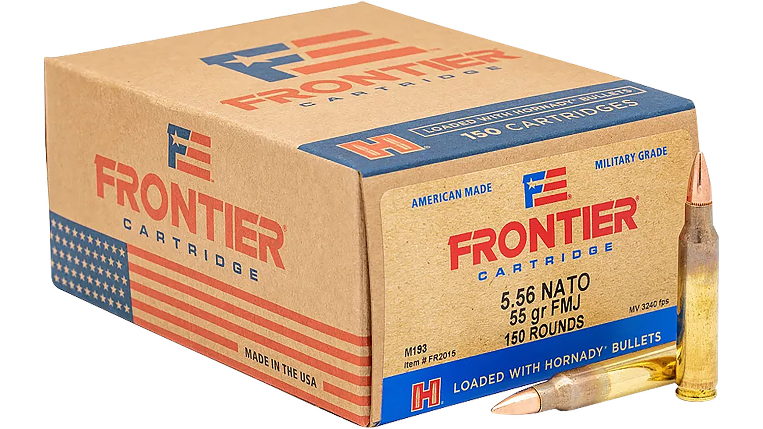 Frontier Cartridge FR2015 Military Grade Centerfire Rifle 5.56x45mmNATO 55gr Full Metal Jacket 150 Per Box/8 Case 3 Frontier Cartridge FR2015 Military Grade Centerfire Rifle 5.56x45mmNATO 55gr Full Metal Jacket 150 Per Box/8 Case