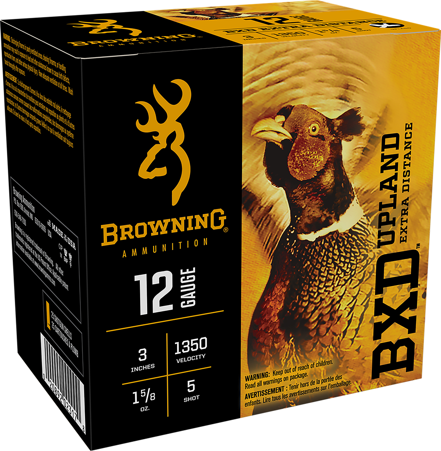 Browning Ammo B193511235 BXD Upland 12Gauge 3" 1 5/8oz 5Shot 25 Per Box/10 Case 3 Browning Ammo B193511235 BXD Upland 12Gauge 3" 1 5/8oz 5Shot 25 Per Box/10 Case