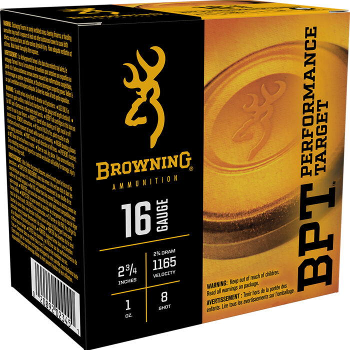 Browning Ammo B193611628 BPT Performance Target  16Gauge 2.75" 1oz 8Shot 25 Per Box/10 Case