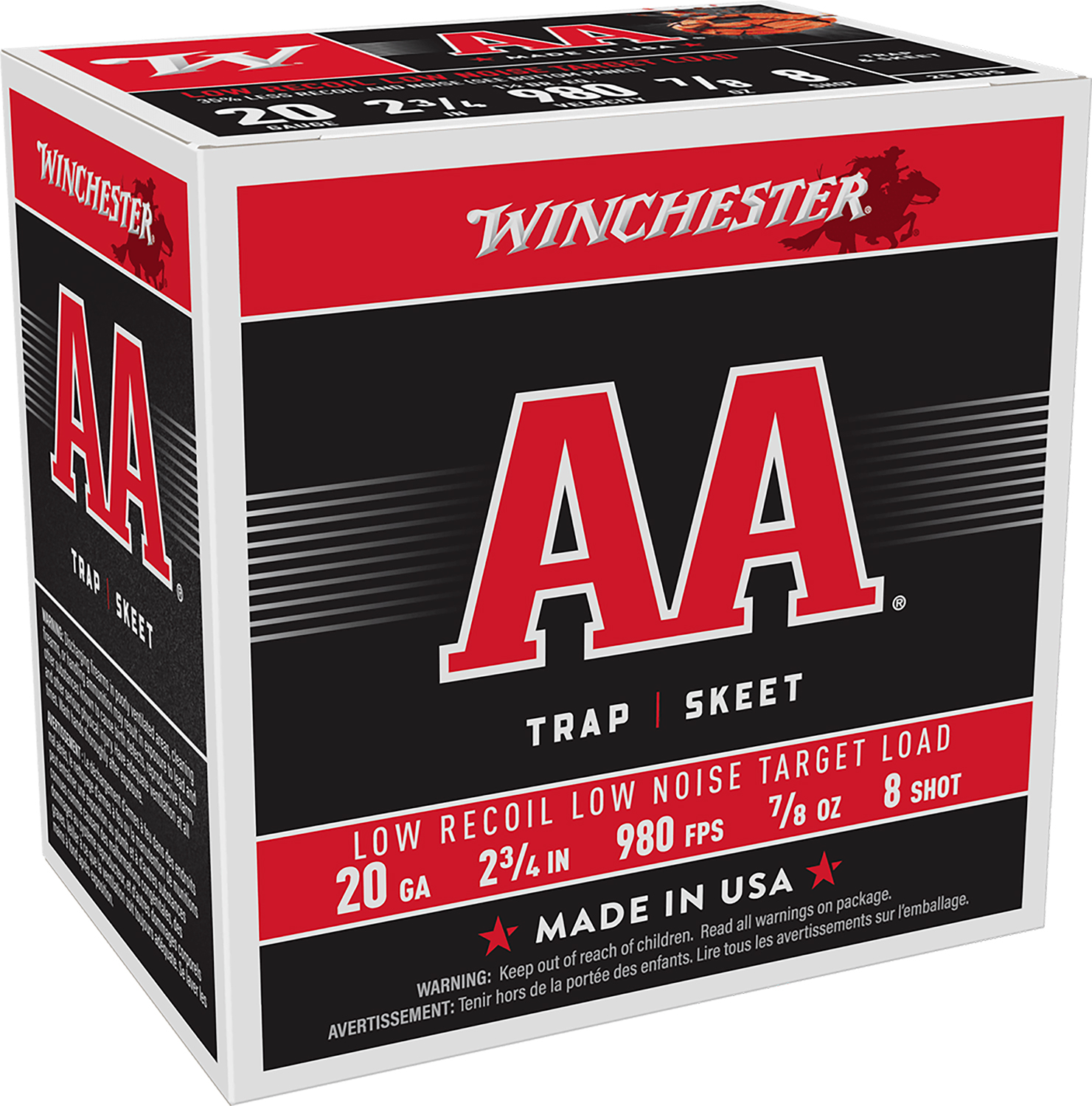 Winchester Ammo AA20FL8 AA Low Recoil 20Gauge 2.75" 7/8oz 8Shot 25 Per Box/10 Case 3 Winchester Ammo AA20FL8 AA Low Recoil 20Gauge 2.75" 7/8oz 8Shot 25 Per Box/10 Case