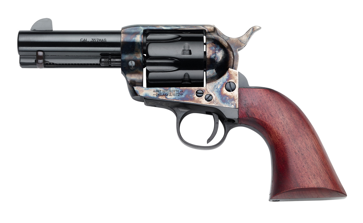 Pietta HF357CHS312NM 1873 Great Western II Posse 357 Mag 6rd 3.50" Blued Steel Barrel & Cylinder, Color Case Hardened Steel Frame, Walnut Grip, Exposed Hammer 3 Pietta HF357CHS312NM 1873 Great Western II Posse 357 Mag 6rd 3.50" Blued Steel Barrel & Cylinder, Color Case Hardened Steel Frame, Walnut Grip, Exposed Hammer