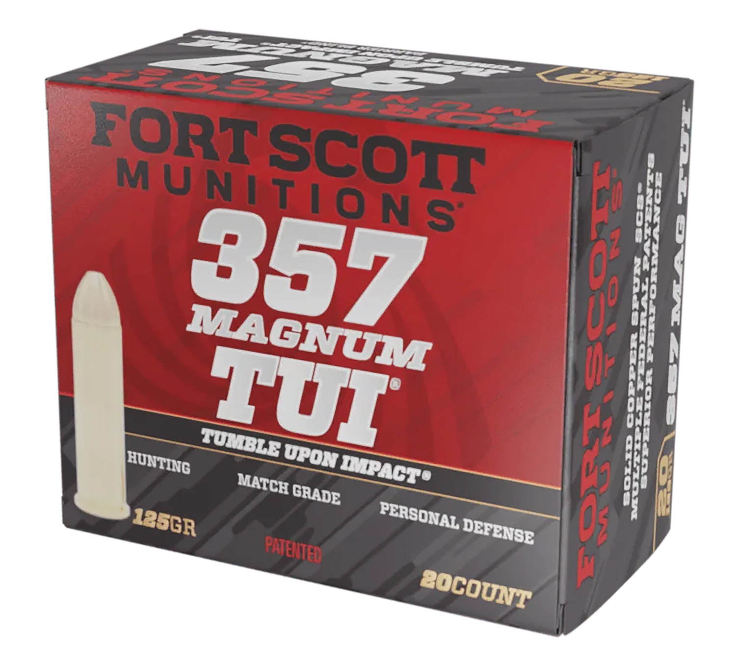 Fort Scott Munitions 357MAG125SCV Tumble Upon Impact (TUI) 357Mag 125gr Solid Copper Spun 20 Per Box/25 Case 3 Fort Scott Munitions 357MAG125SCV Tumble Upon Impact (TUI) 357Mag 125gr Solid Copper Spun 20 Per Box/25 Case