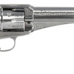 Taylors & Company 550389 1875 Army Outlaw 45 Colt (LC) Caliber with 7.50" Barrel, 6rd Capacity Cylinder, Overall White Engraved Finish Steel & Walnut Grip 1 134579