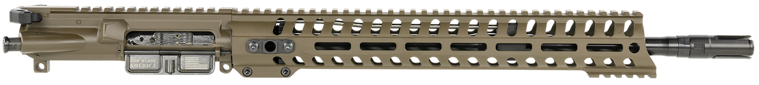 Patriot Ordnance Factory  Minuteman Complete Upper 5.56x45mm NATO 16.50" Black Nitride Barrel Aluminum Patriot Brown Receiver 14.50" M-LOK Handguard Lo Pro DI Gas Block (Mid Length)