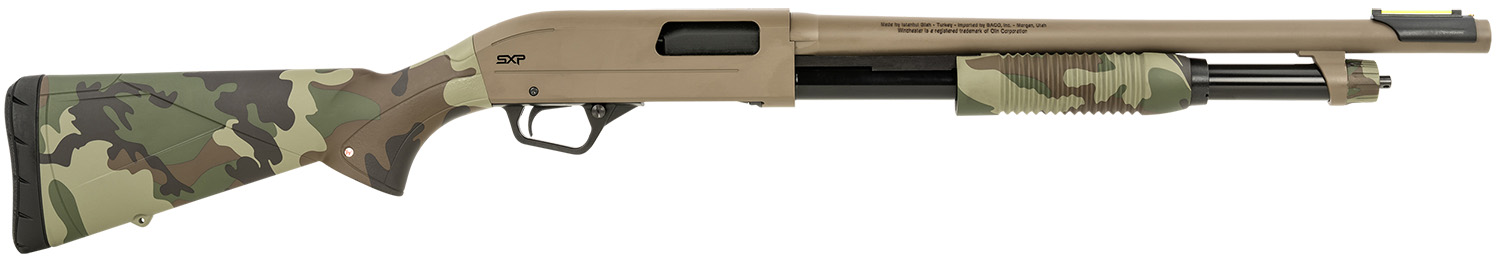 Winchester Repeating Arms 512435395 SXP Defender 12 Gauge 3" 5+1 (2.75") 18" Barrel, FDE Drilled & Tapped Rec, Woodland Camo Textured Stock, Tactical Ribbed Forearm, Inflex Recoil Pad 3 Winchester Repeating Arms 512435395 SXP Defender 12 Gauge 3" 5+1 (2.75") 18" Barrel, FDE Drilled & Tapped Rec, Woodland Camo Textured Stock, Tactical Ribbed Forearm, Inflex Recoil Pad