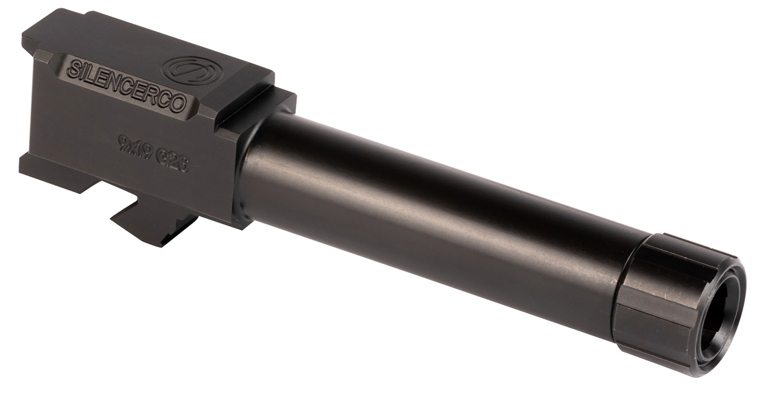 SilencerCo AC1329 Glock 9mm Luger 3.70" Threaded Black Nitride Stainless Steel, Fits Glock 26 Gen1-5 3 SilencerCo AC1329 Glock 9mm Luger 3.70" Threaded Black Nitride Stainless Steel, Fits Glock 26 Gen1-5