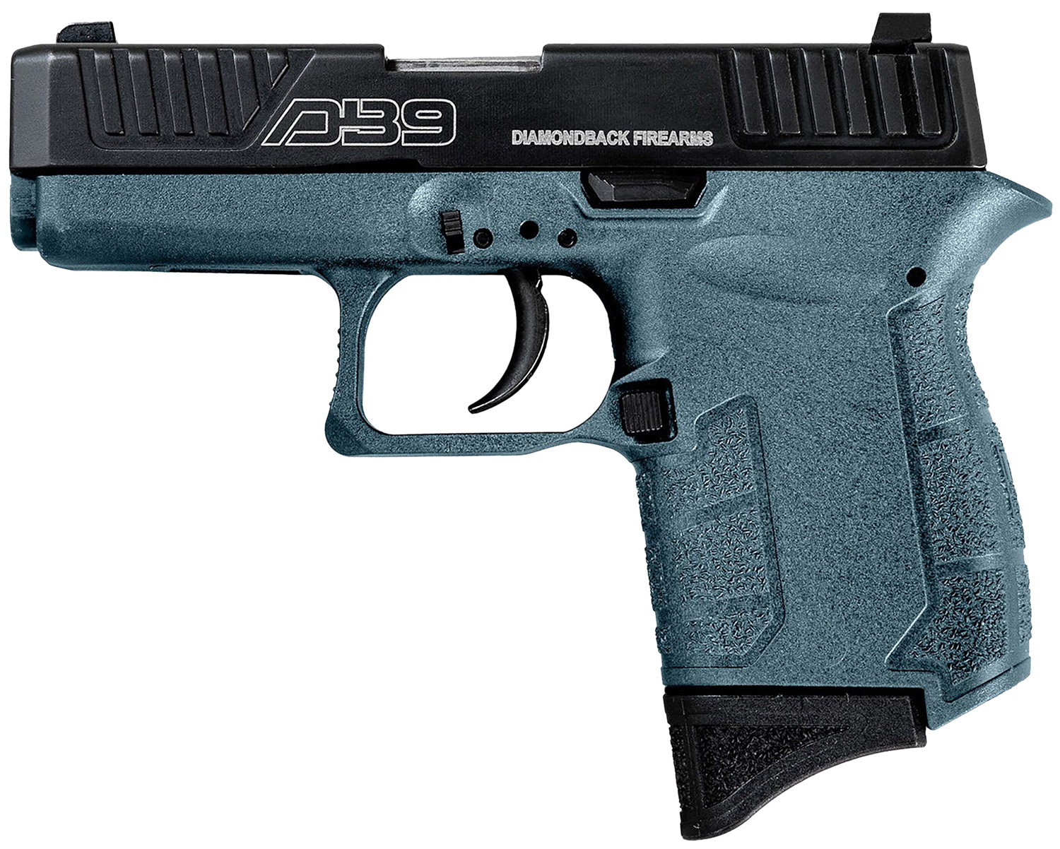 Diamondback DB0200P251 DB9 Gen4 Jesse James Micro-Compact Frame 9mm Luger 6+1 3.10" Black Nitride Stainless Steel Barrel & Serrated Slide, Civil Defense Blue Cerakote Polymer Frame w/Beavertail