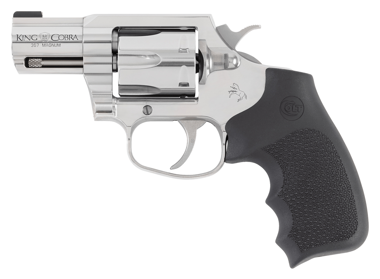 Colt Mfg KCOBRASB2RBBS King Cobra 357 Mag 6rd Shot 2" Stainless Steel Barrel, Cylinder & Frame, Black Hogue Overmolded Grip, Exposed Hammer, DA/SA 3 Colt Mfg KCOBRASB2RBBS King Cobra 357 Mag 6rd Shot 2" Stainless Steel Barrel, Cylinder & Frame, Black Hogue Overmolded Grip, Exposed Hammer, DA/SA