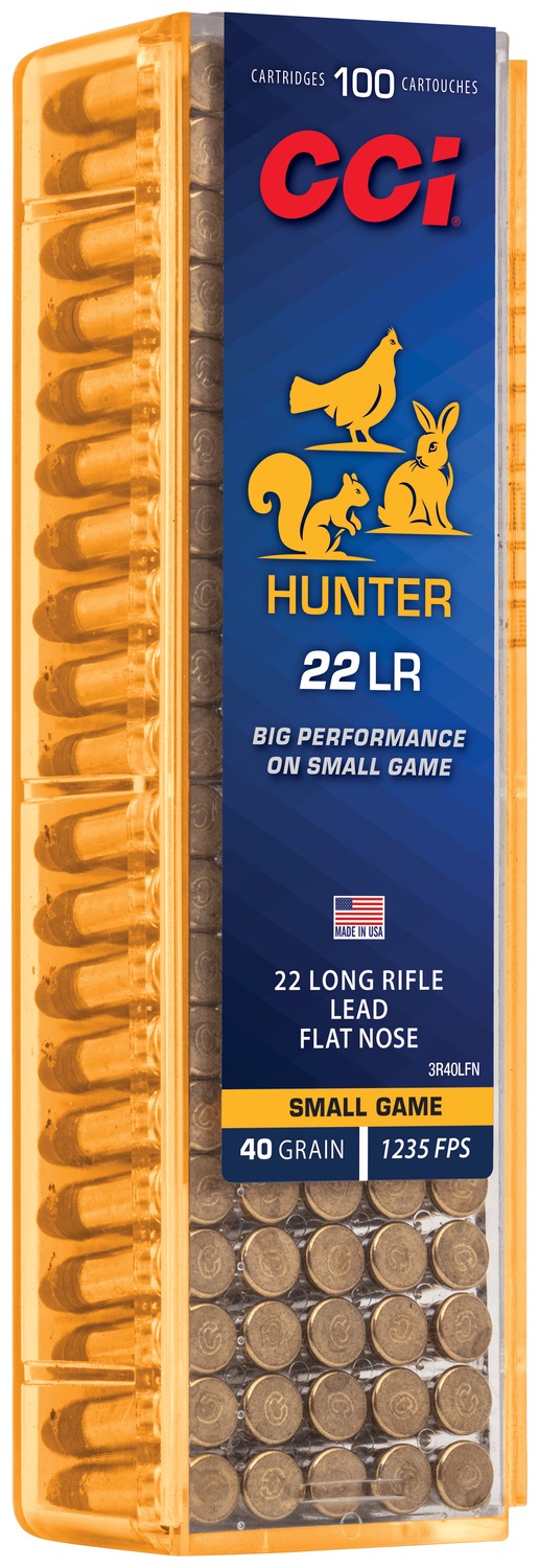 CCI 3R40LFN Hunter 22LR 40gr Lead Flat Nose 100 Per Box/50 Case 3 CCI 3R40LFN Hunter 22LR 40gr Lead Flat Nose 100 Per Box/50 Case