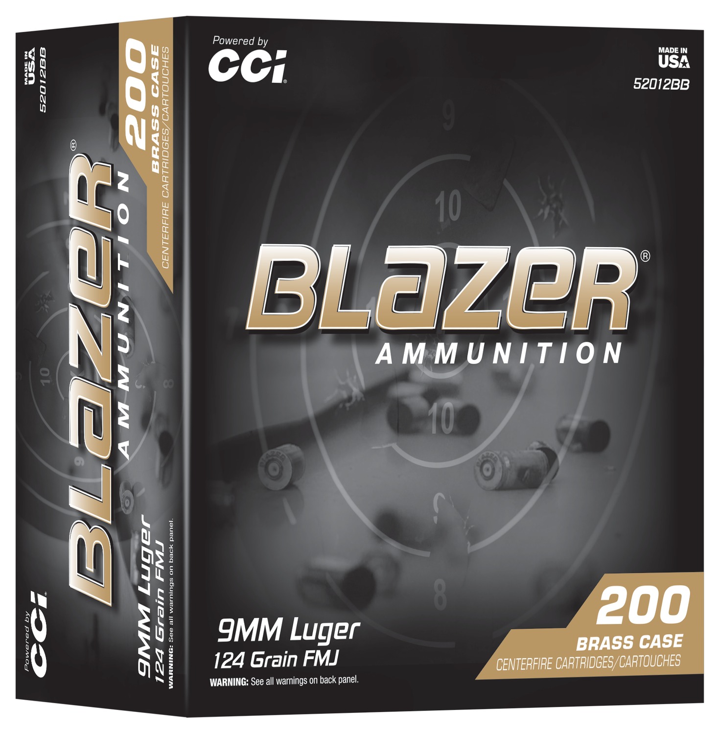CCI 52012BB BLAZER BRASS 9MM 124GR 200/5 3 CCI 52012BB BLAZER BRASS 9MM 124GR 200/5