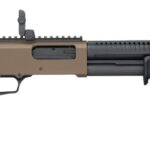 Mossberg 50233 590R 12 Gauge Pump 3" 6+1 18.50" Black Parkerized Integrated Heat Shield Barrel, Flat Dark Earth Cerakote Receiver w/Picatinny Rail, Black Chisel Folding Synthetic Stock, Black Magpul 1 192569