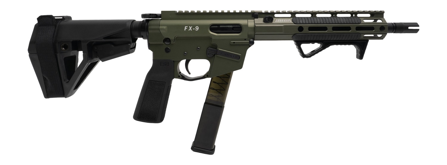 Freedom Ordance FX9P10E-ODG FX9P Elite 9mm Luger 10" Black Nitride Threaded Barrel, OD Green Anodized Aluminum Receiver w/Picatinny Rail, M-LOK Handguard, Black Polymer SB Tactical SBA5 Brace, Black P 3 Freedom Ordance FX9P10E-ODG FX9P Elite 9mm Luger 10" Black Nitride Threaded Barrel, OD Green Anodized Aluminum Receiver w/Picatinny Rail, M-LOK Handguard, Black Polymer SB Tactical SBA5 Brace, Black P