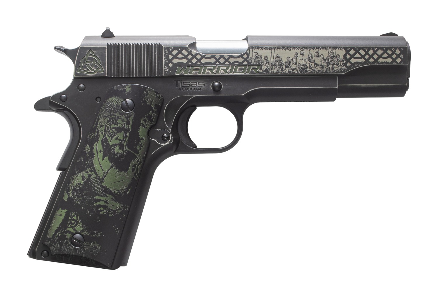 Tisas Arms Customs 10100518AA7 1911 A1 Service Warrior ports South Exclusive 45 ACP 7+1 5" Carbon Steel Serrated Slide & Frame w/Beavertail 3 Tisas Arms Customs 10100518AA7 1911 A1 Service Warrior ports South Exclusive 45 ACP 7+1 5" Carbon Steel Serrated Slide & Frame w/Beavertail