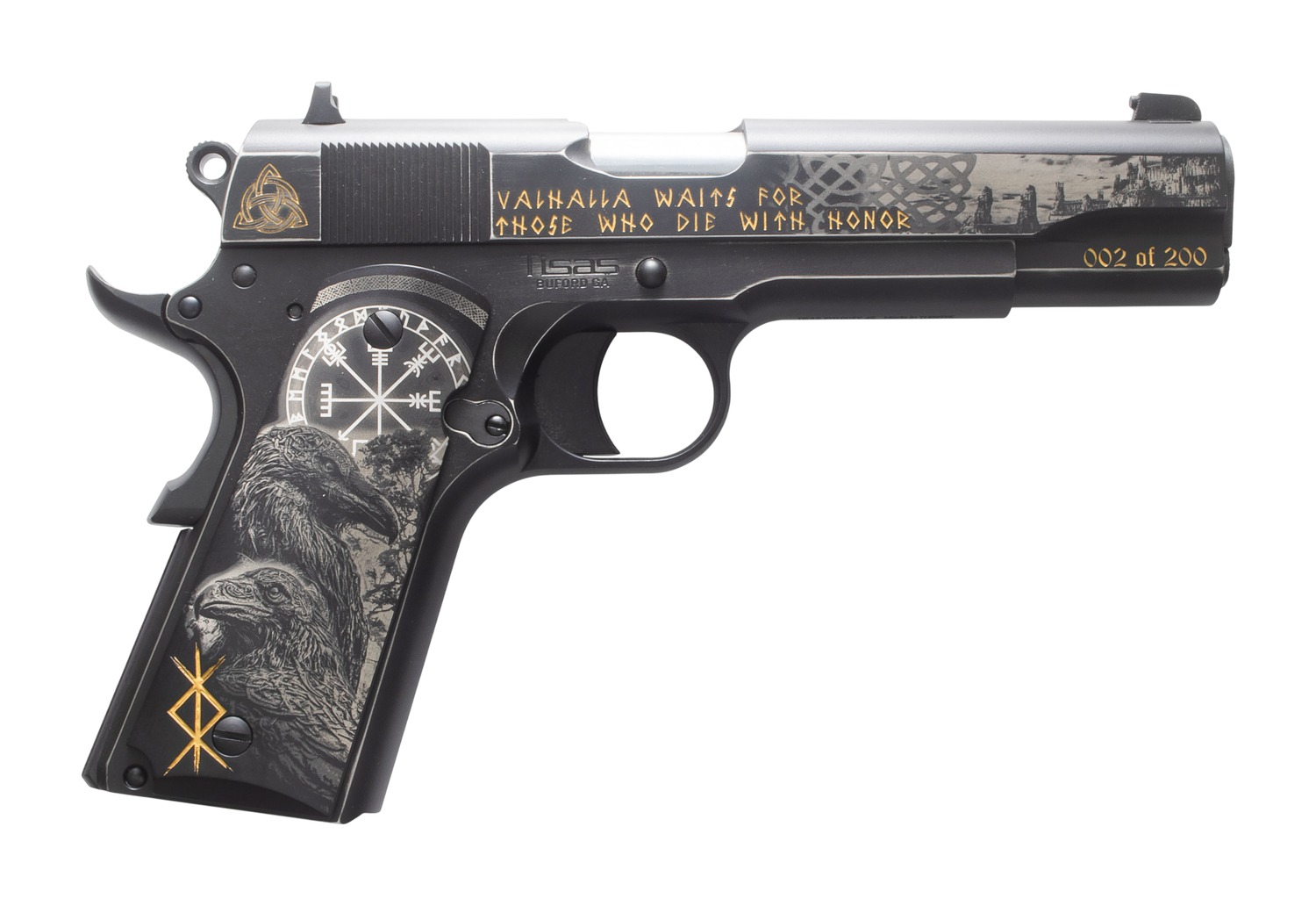 Tisas Arms Customs 10100516AA10 1911 A1 Stakeout Norse God Sports South Exclusive 45 ACP 8+1 5" Carbon Steel Serrated Slide Carbon Steel Frame w/Beavertail 3 Tisas Arms Customs 10100516AA10 1911 A1 Stakeout Norse God Sports South Exclusive 45 ACP 8+1 5" Carbon Steel Serrated Slide Carbon Steel Frame w/Beavertail