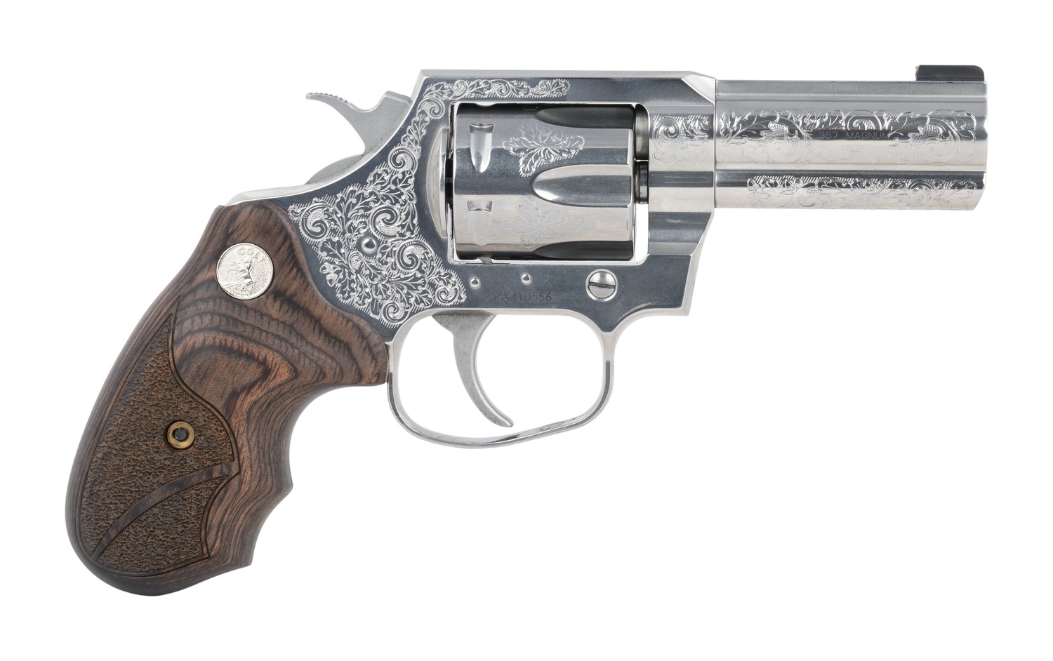 Colt Mfg KCOBRASB3RBBSEG King Cobra 357 Mag 6 Shot 3" Stainless Steel Barrel, Cylinder & Frame, Walnut Grip, Transfer Bar Safety, Exposed Hammer 3 Colt Mfg KCOBRASB3RBBSEG King Cobra 357 Mag 6 Shot 3" Stainless Steel Barrel, Cylinder & Frame, Walnut Grip, Transfer Bar Safety, Exposed Hammer