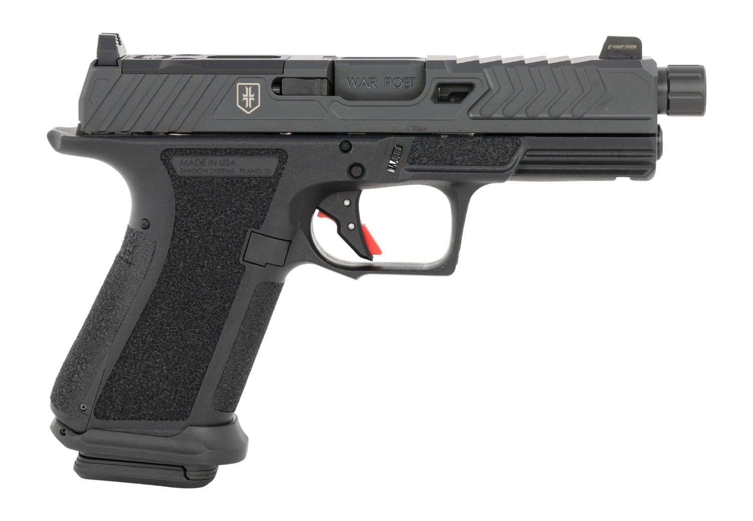 Shadow Systems SS-1075-B MR920 War Poet 9mm Luger 15+1, 5" Black Nitride Match Grade/Spiral Fluted/Threaded Barrel & Optic Cut/Serrated/Window Cut Stainless Steel Slide, Polymer Frame w/Beavertail & P 3 Shadow Systems SS-1075-B MR920 War Poet 9mm Luger 15+1, 5" Black Nitride Match Grade/Spiral Fluted/Threaded Barrel & Optic Cut/Serrated/Window Cut Stainless Steel Slide, Polymer Frame w/Beavertail & P