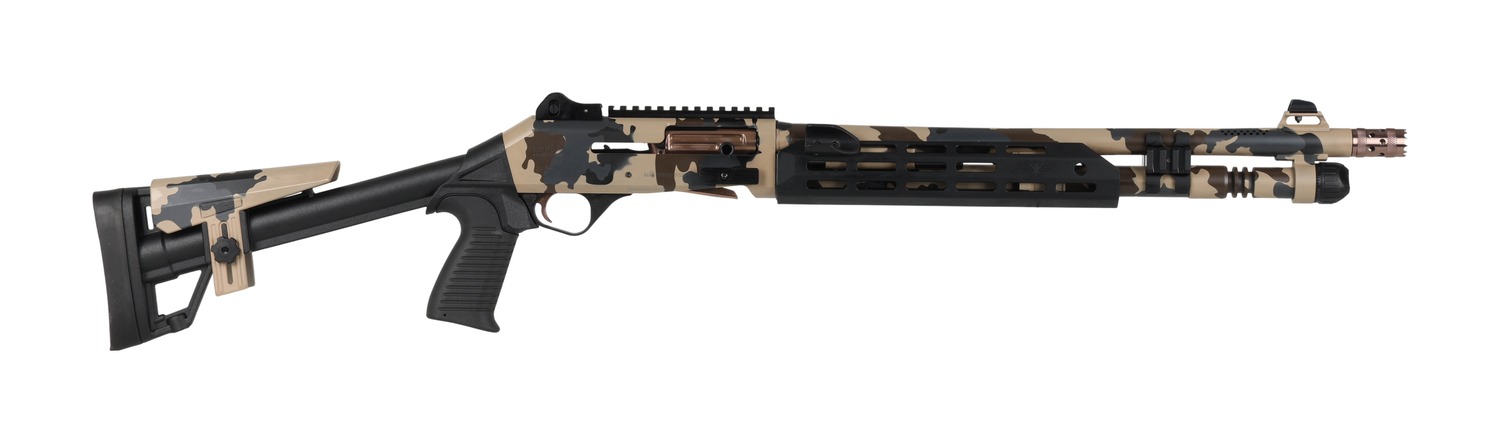 Panzer Arms PAM4CSSFCTMFSS M4 Speed Pro 12 Gauge Semi-Auto 3" 5+1 18.50" FDE Scorpion Camo w/Titanium Accents Ported Barrel & Aluminum Receiver w/Picatinny Rail, M-LOK Handguard, FDE Scorpion Camo Ske 3 Panzer Arms PAM4CSSFCTMFSS M4 Speed Pro 12 Gauge Semi-Auto 3" 5+1 18.50" FDE Scorpion Camo w/Titanium Accents Ported Barrel & Aluminum Receiver w/Picatinny Rail, M-LOK Handguard, FDE Scorpion Camo Ske