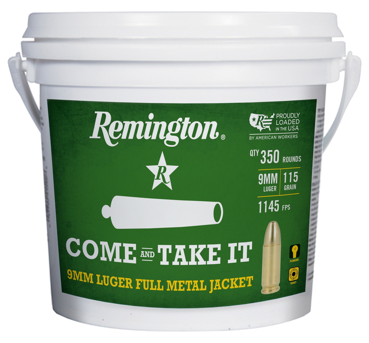 REM R23743 9MM 115G FMJ 350RD BUCKET 350/4 3 REM R23743 9MM 115G FMJ 350RD BUCKET 350/4