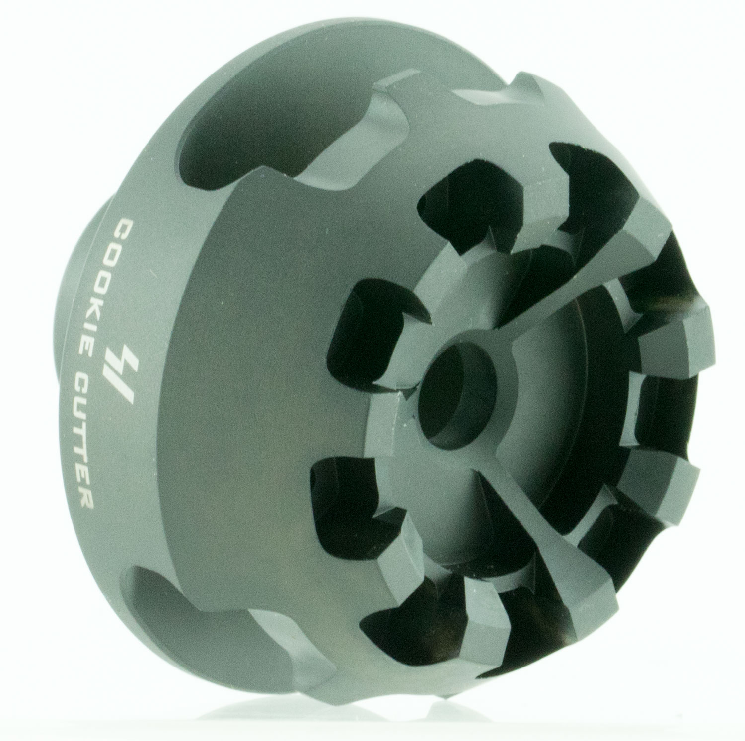 Strike Industries CCCOMP308 Cookie Cutter Comp Black Matte Steel with 5/8"-24 tpi Threads, 1.57" OAL & 0.26" Inside/2.14" Outside Diameter for 308 Win, 7.62x51mm NATO AR-Platform 3 Strike Industries CCCOMP308 Cookie Cutter Comp Black Matte Steel with 5/8"-24 tpi Threads, 1.57" OAL & 0.26" Inside/2.14" Outside Diameter for 308 Win, 7.62x51mm NATO AR-Platform