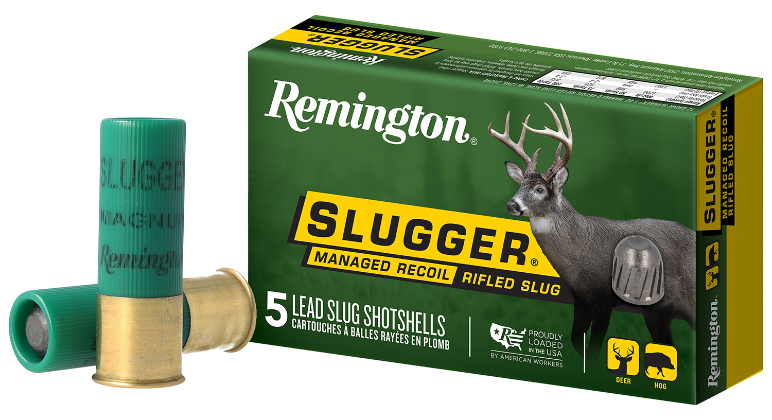 Remington Ammunition 20290 Slugger Managed-Recoil 12 Gauge 2.75" 1 oz Rifled Slug Shot 5 Per Box/20 Cs 3 Remington Ammunition 20290 Slugger Managed-Recoil 12 Gauge 2.75" 1 oz Rifled Slug Shot 5 Per Box/20 Cs