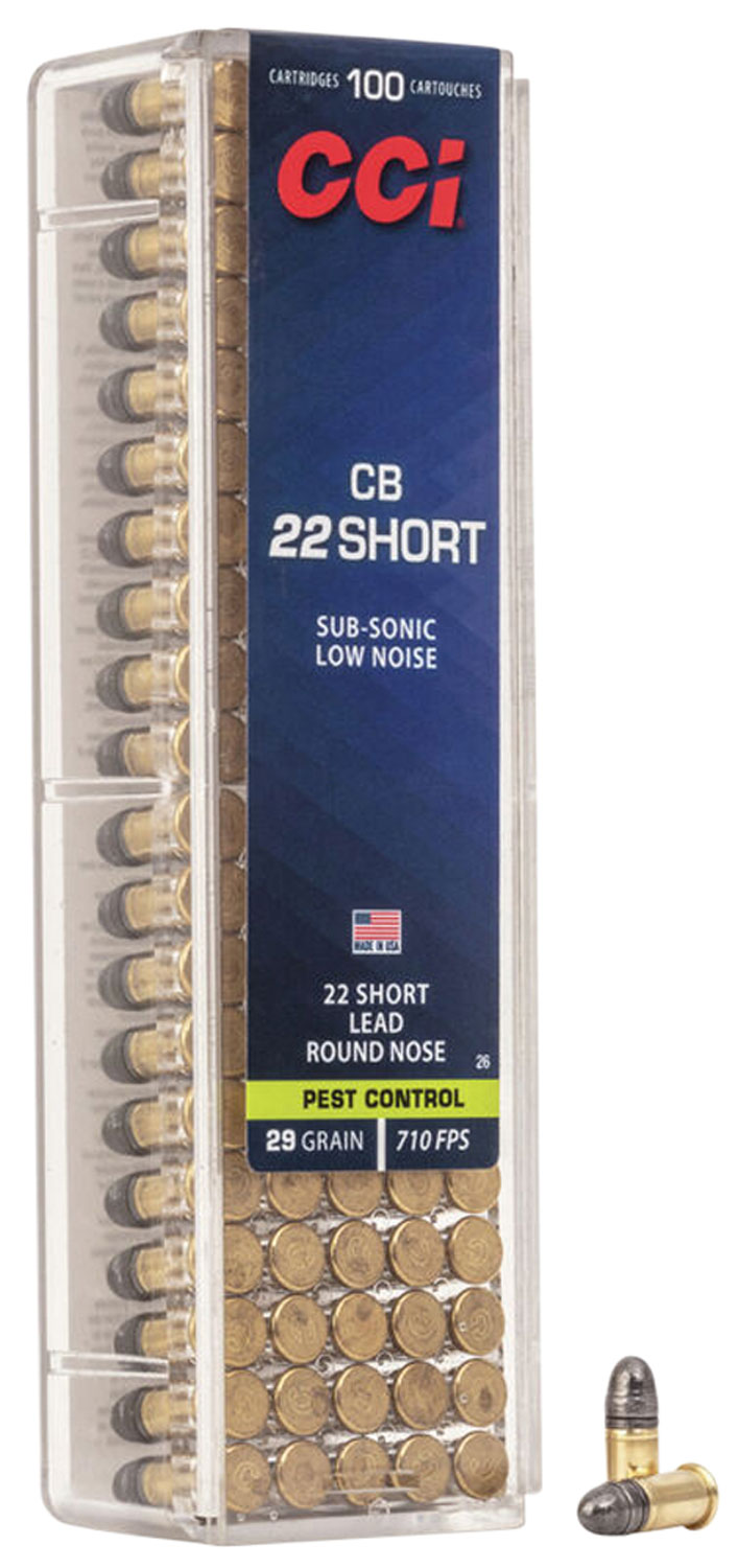 CCI 0026 Specialty CB Pest Control 22Short 29gr Lead Round Nose 100 Per Box/50 Case