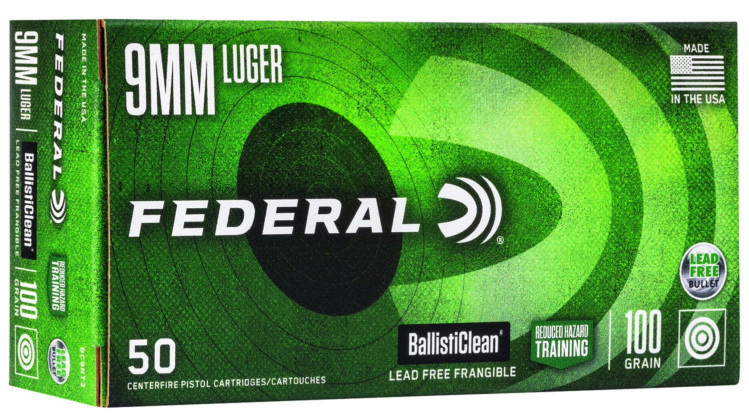 Federal BC9NT3 BallistiClean Reduced Hazard Training 9mmLuger 100gr Lead Free Frangible 50 Per Box/20 Case 3 Federal BC9NT3 BallistiClean Reduced Hazard Training 9mmLuger 100gr Lead Free Frangible 50 Per Box/20 Case