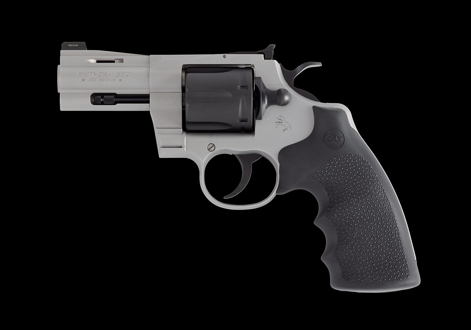 COLT TWO-TONE PYTHON 357 MAG 3IN BARREL MATTE BLUED FLUTED CYLINDER MATTE STAINLESS FRAME PYTHON-TTM3NS TALO  SAU - SOLD AS USED AS IS  
