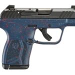 RUGER LCP MAX 380ACP 2.8IN BARREL 10RD BLACK 250TH YR ANNIV ENG ON SLIDE GRIP BLUE W/ RED AND WH SPLATTER 13778 1 736676137787