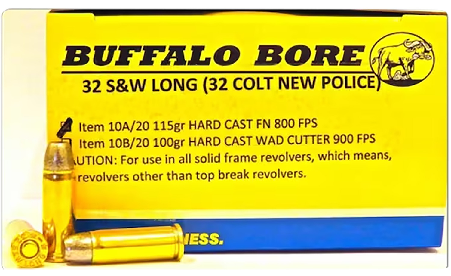 Buffalo Bore Ammunition 10A20 Personal Defense Strictly Business 32S&W Long 115gr Hard Cast Flat Nose 20 Per Box/12 Case 3 Buffalo Bore Ammunition 10A20 Personal Defense Strictly Business 32S&W Long 115gr Hard Cast Flat Nose 20 Per Box/12 Case