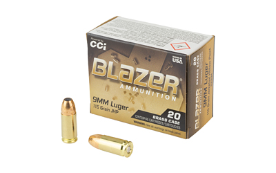 CCI BLAZER BRASS 9MM 115GR JHP 20 3 CCI BLAZER BRASS 9MM 115GR JHP 20