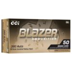 CCI Blazer Brass Handgun Ammunition .380 Auto 98gr JHP 920fps 50/ct 1 https3A2F2Fmedia.chattanoogashooting.com2Fimages2Fproduct2FCC52382FCC523811